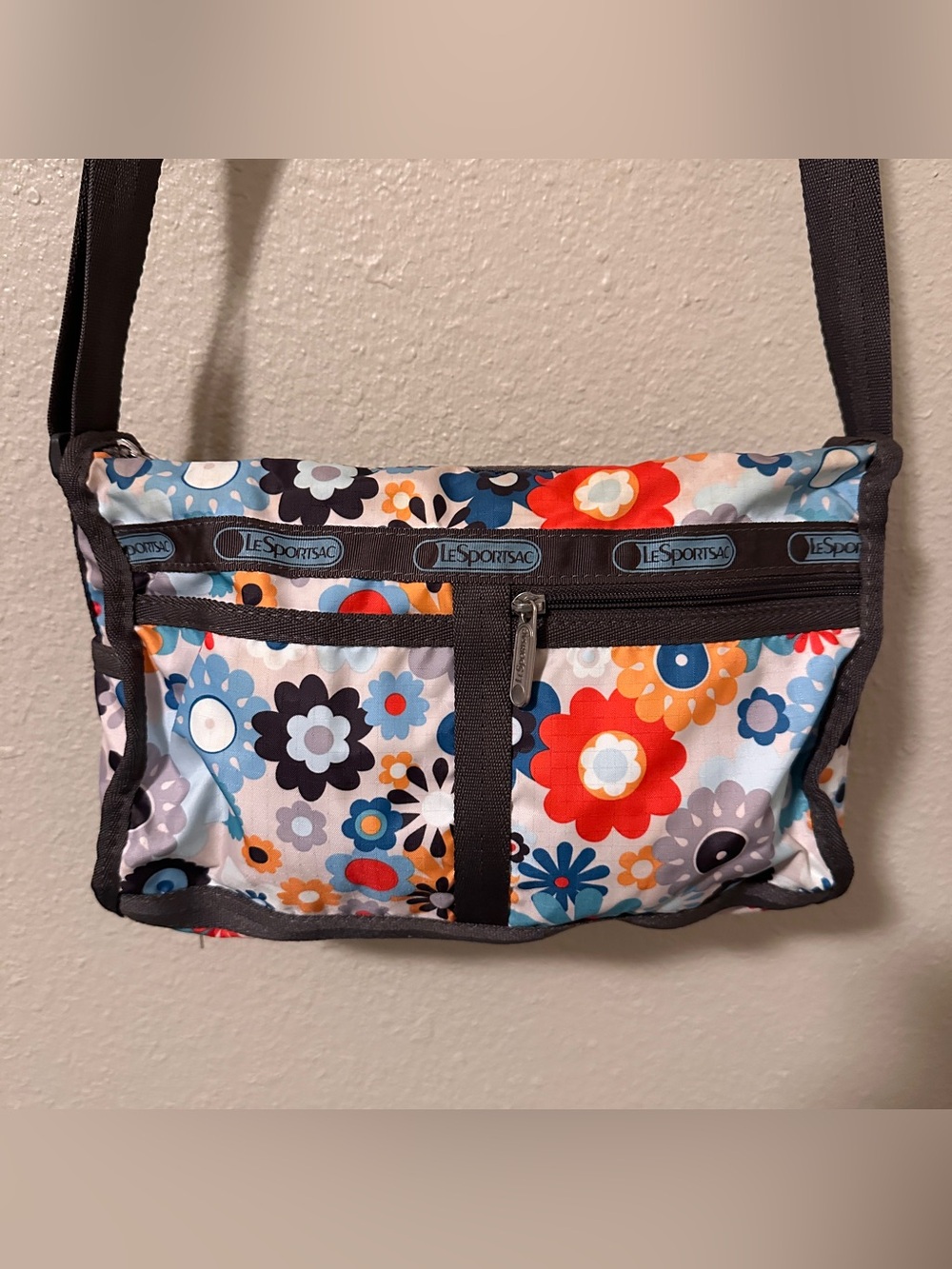 Lesportsac Floral Crossbody Bag in Red, Blue, Orange and Black